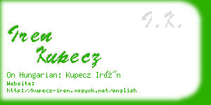 iren kupecz business card